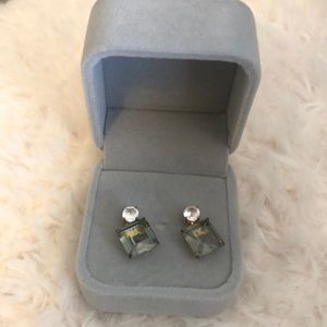 Olive green pendant earrings